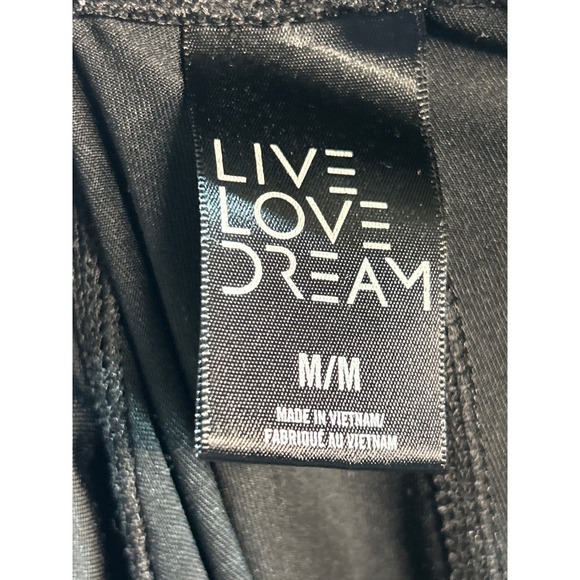 Live Love Dream Medium Leggings Black Athletic Activewear Multicolor - Picture 1 of 7
